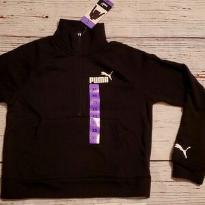 🆕️ PUMA WOMEN'S HALF-ZIP PULLOVER SWEATER 🖤🤍